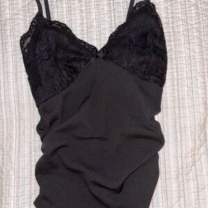 Elegant Black Lace Trim Camisole